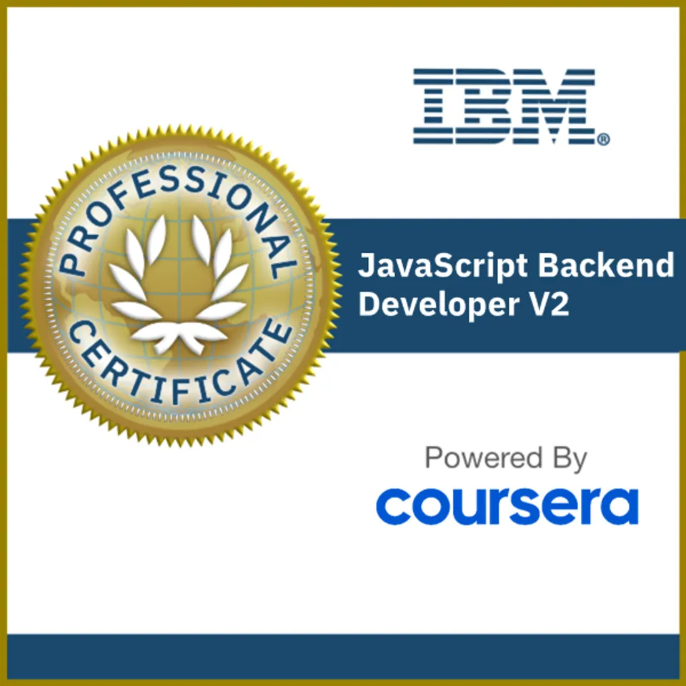 IBM JavaScript Backend Developer Professional Certificate V2 badge