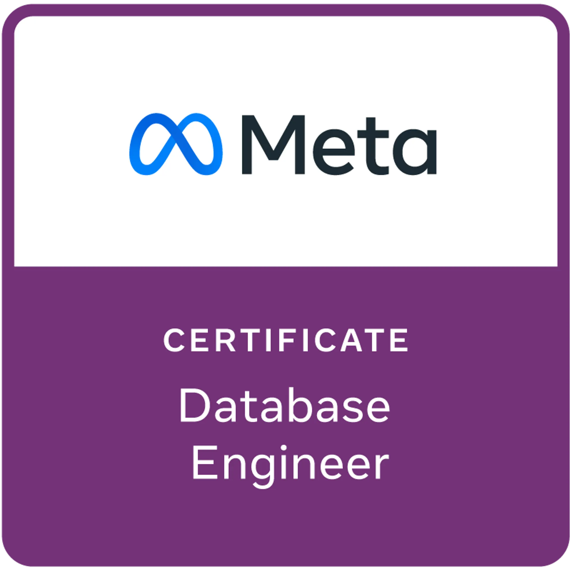 Meta Database Engineer Certificate badge