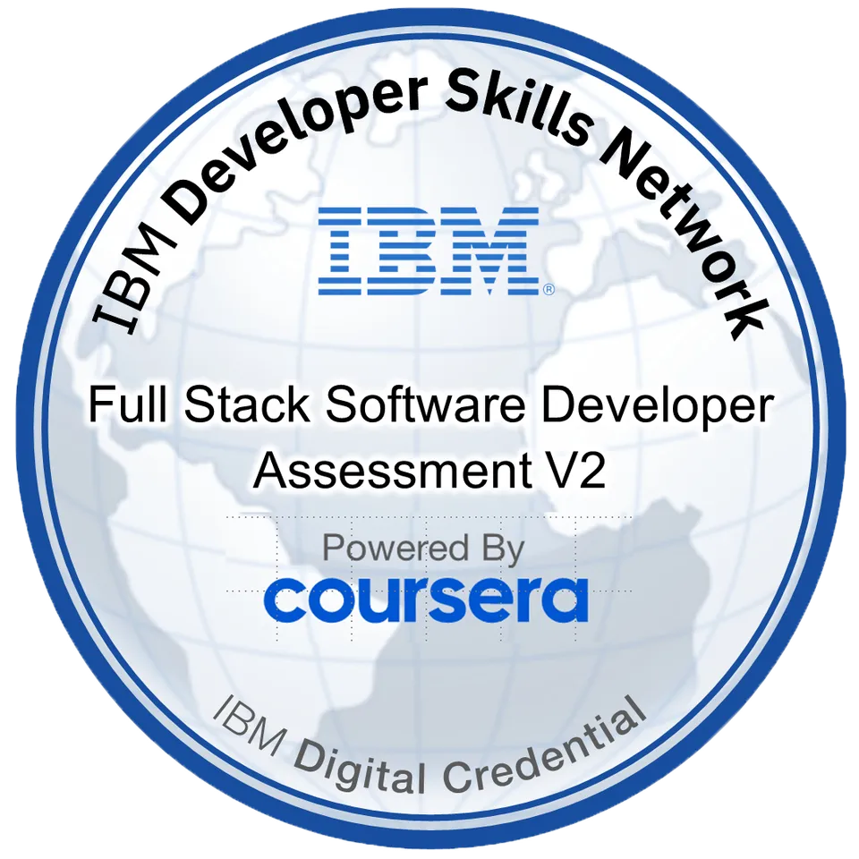 Full Stack Software Developer Assessment V2 badge
