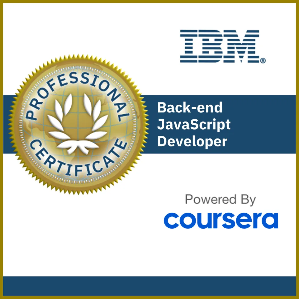 IBM Back-end JavaScript Developer Professional Certificate badge
