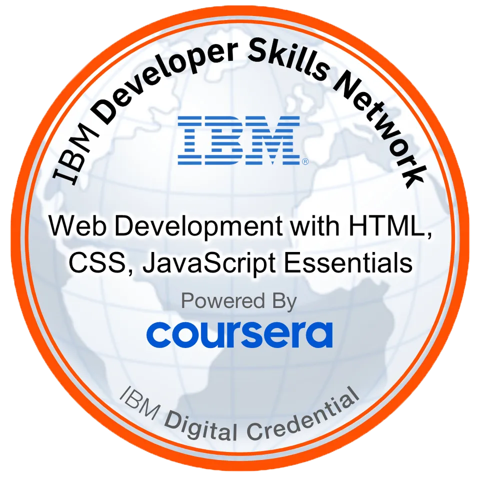 Web Development with HTML, CSS, JavaScript Essentials badge