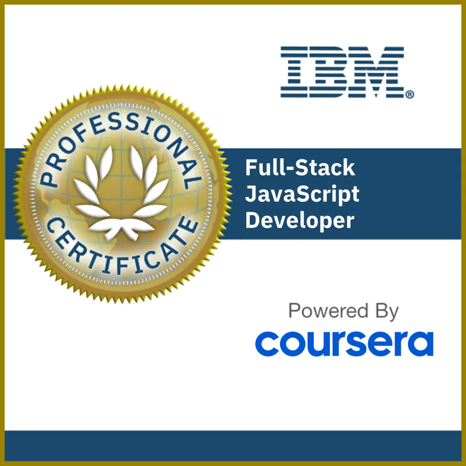 IBM Full-Stack JavaScript Developer Professional Certificate badge