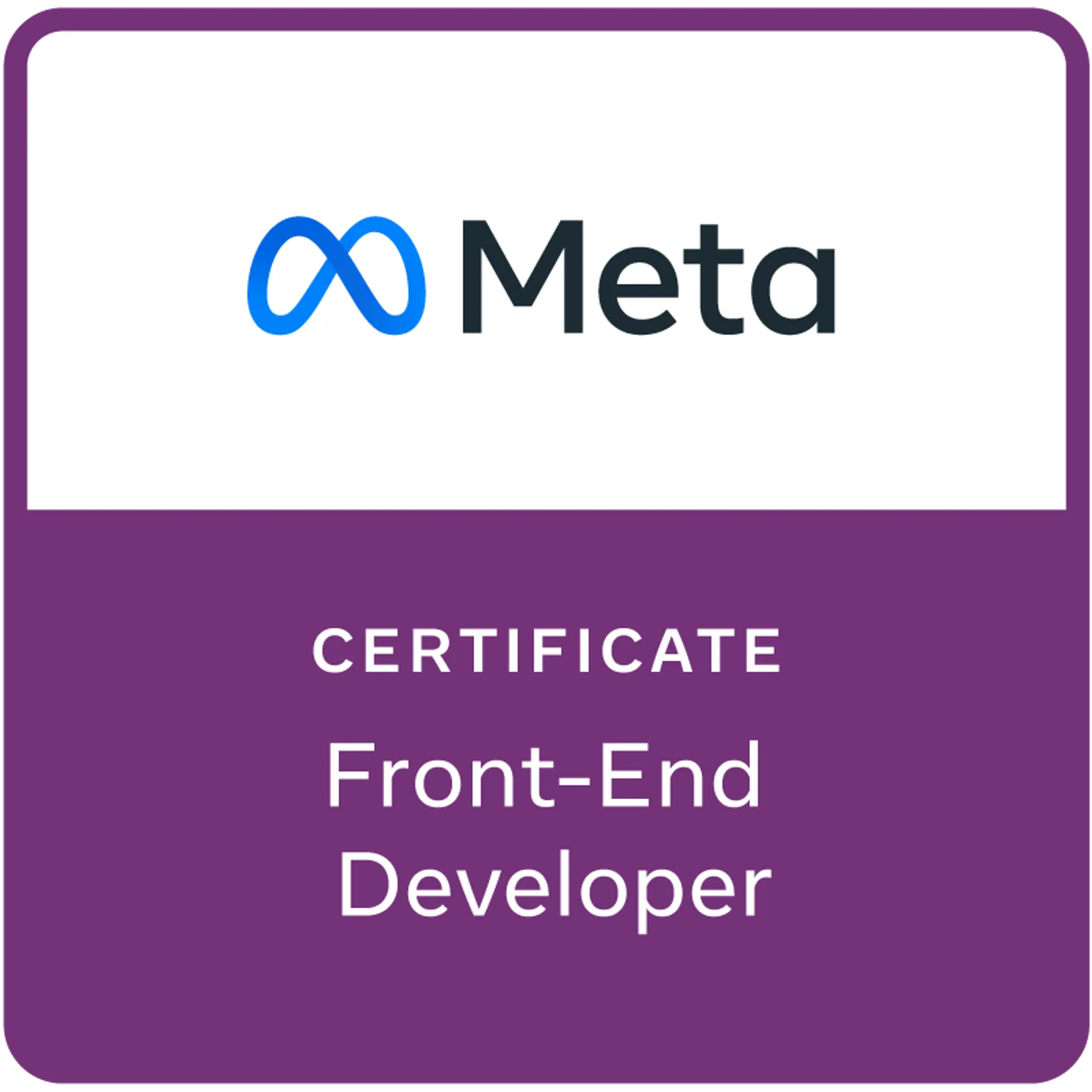 Meta Front-End Developer Certificate badge