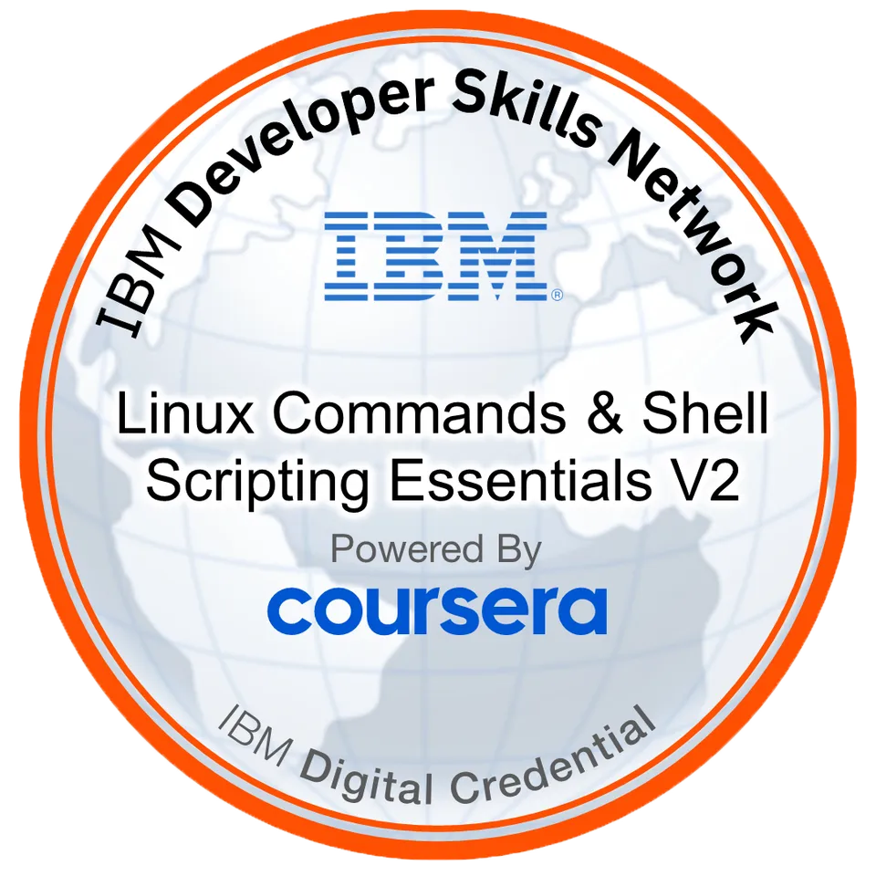Linux Commands & Shell Scripting Essentials V2 badge