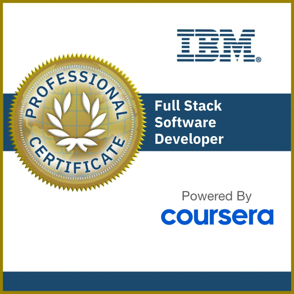 IBM Full Stack Software Developer Professional Certificate badge