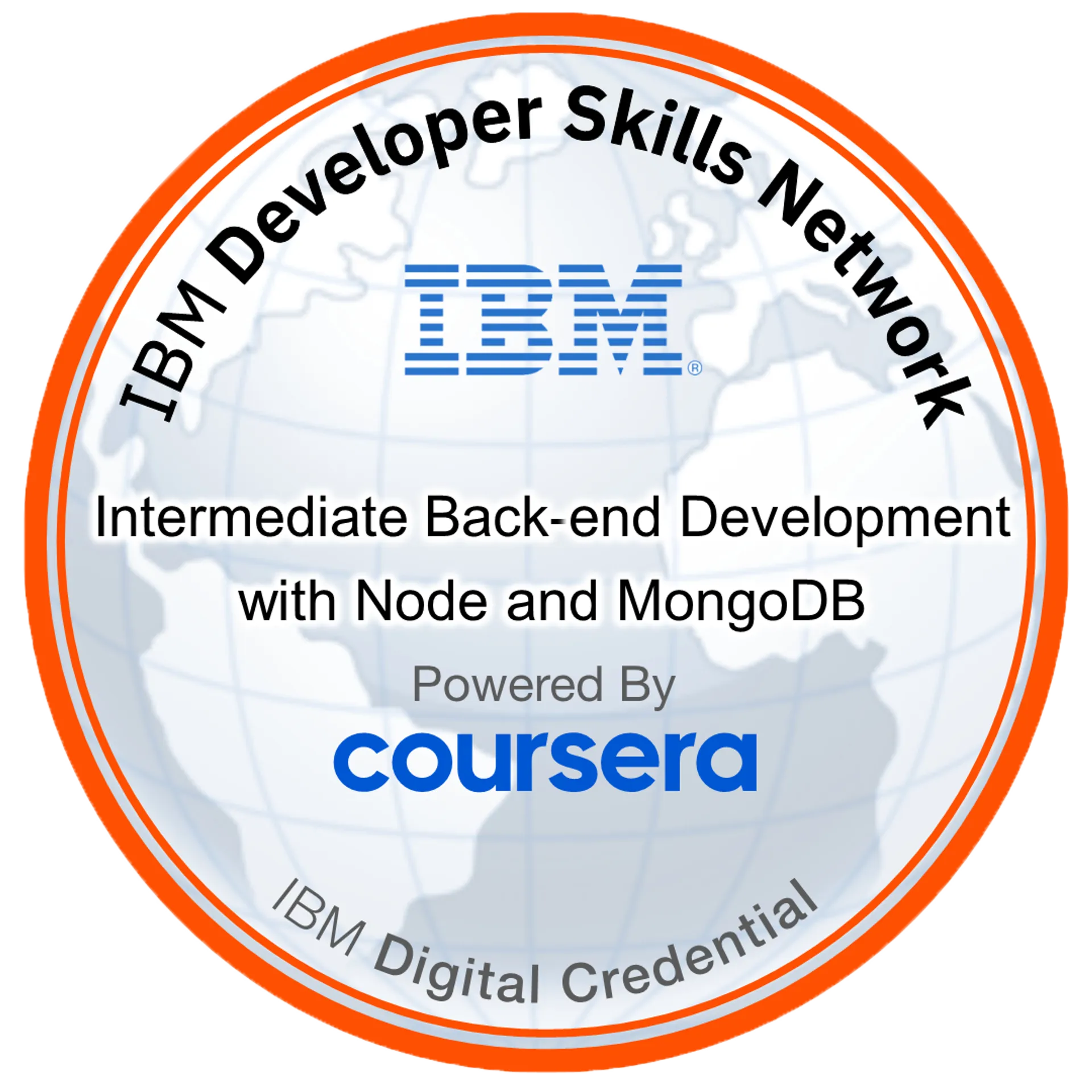 Intermediate Back-end Development: Node & MongoDB badge