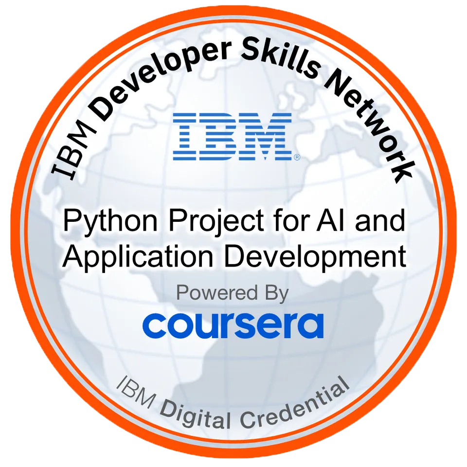 Python Project for AI and Application Development badge