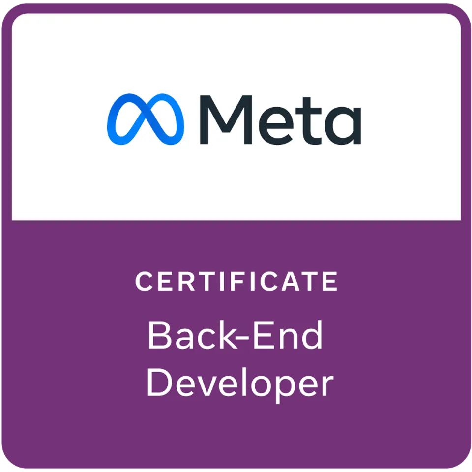 Meta Back-End Developer Certificate badge