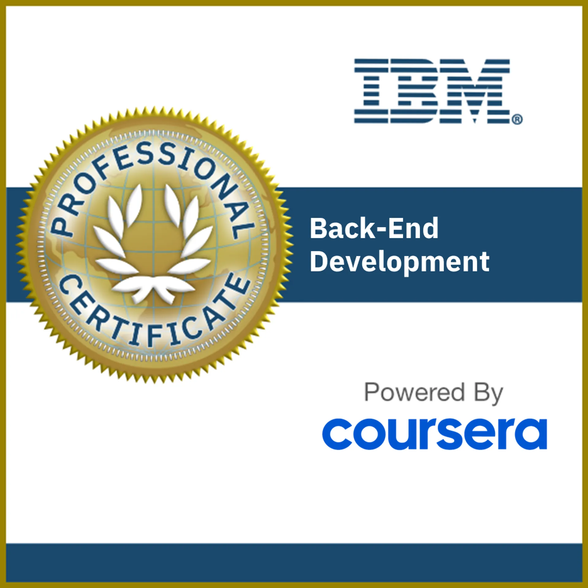 IBM Back-End Development Professional Certificate badge