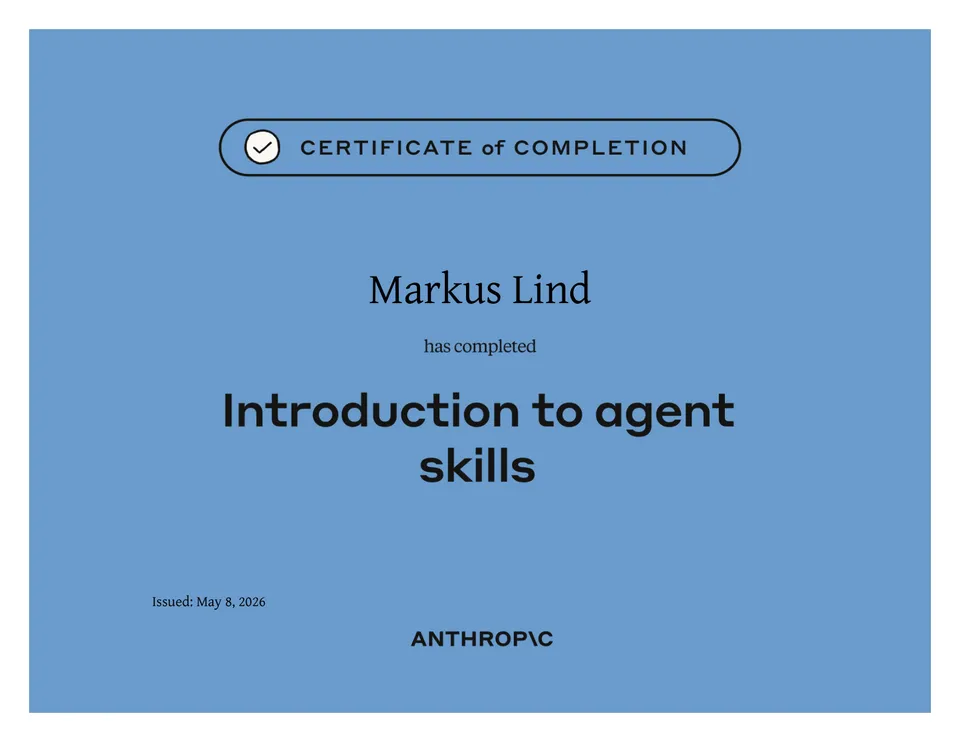Introduction to agent skills certificate