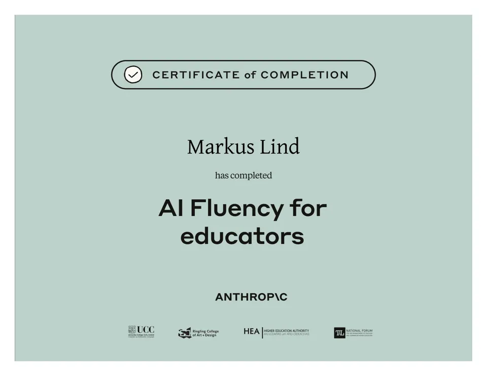 AI Fluency for educators certificate
