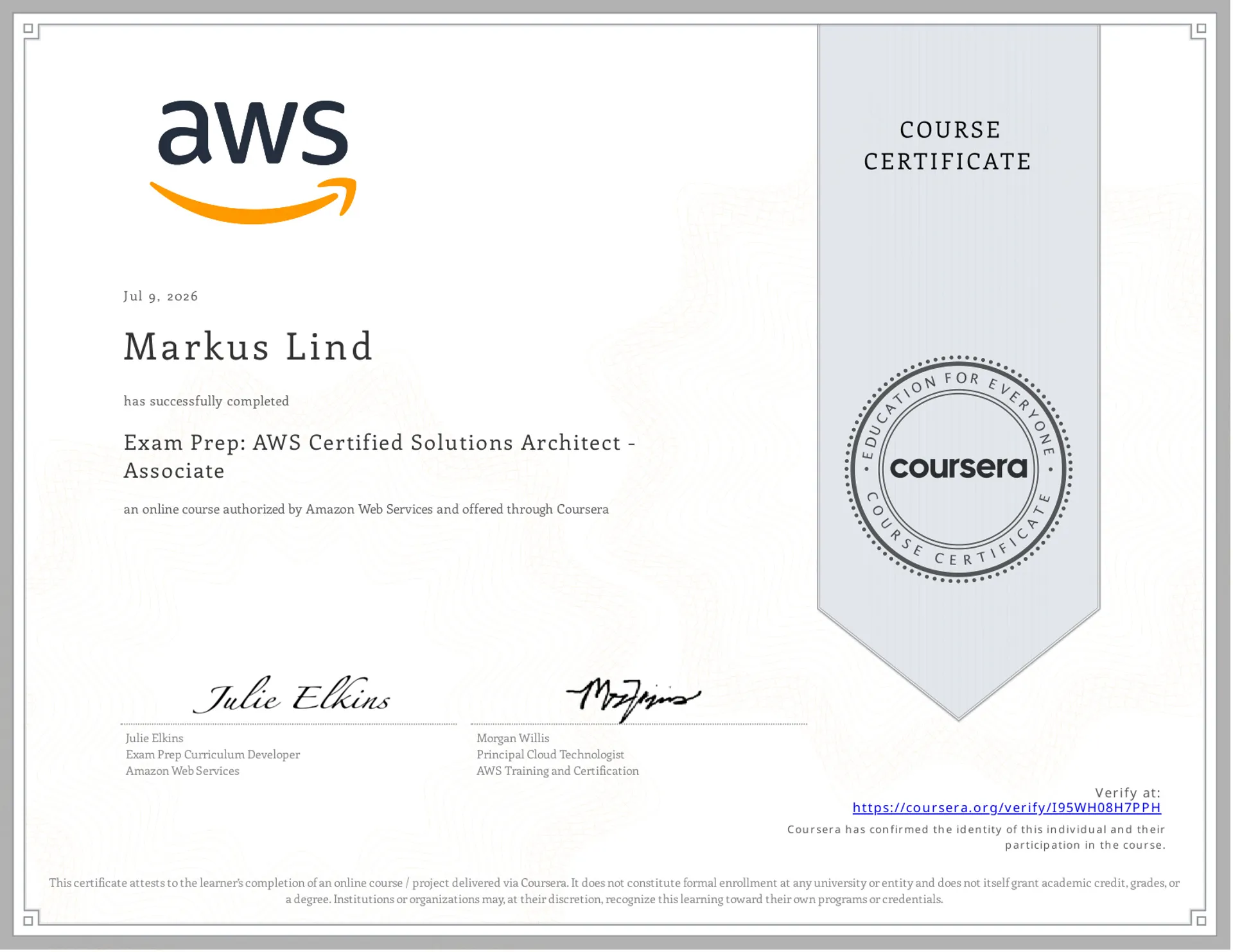 Exam Prep: AWS Certified Solutions Architect - Associate certificate
