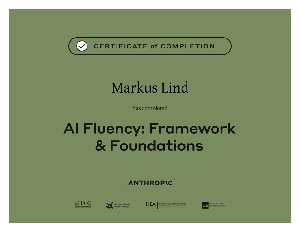 AI Fluency: Framework & Foundations certificate