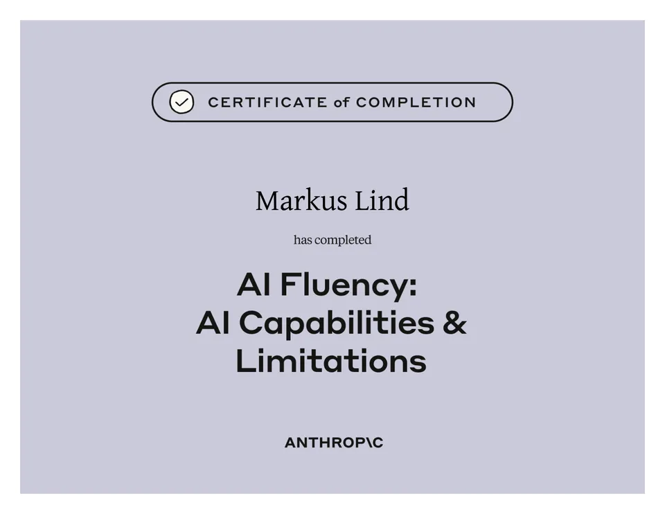 AI Capabilities and Limitations certificate