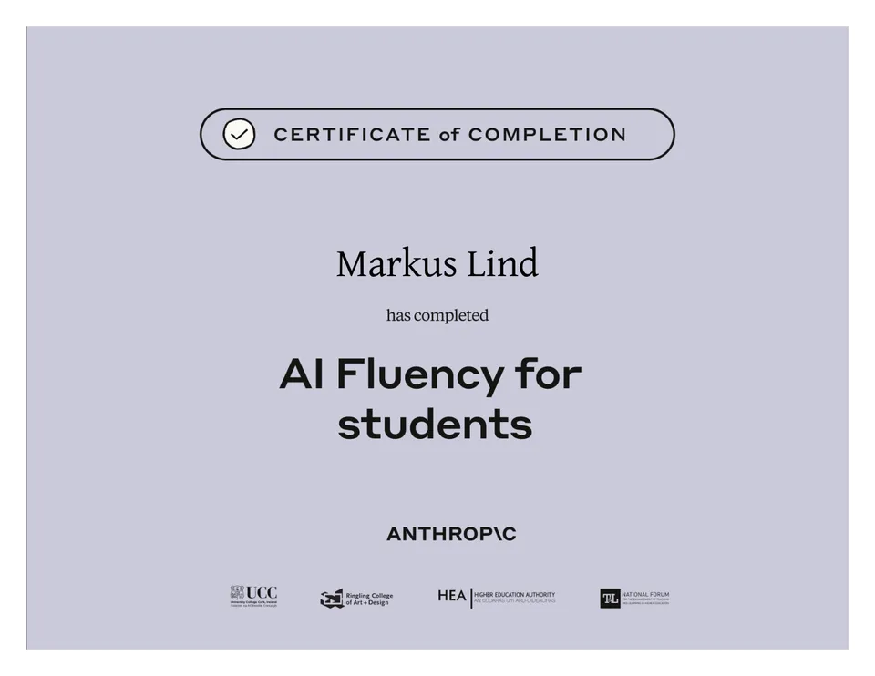 AI Fluency for students certificate